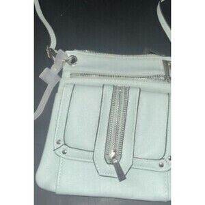 Crossbody Purse/Pocket Book Magnet & Zipper Closures Mint Green Small  /Pockets
